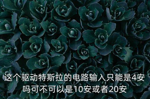 這個驅動特斯拉的電路輸入只能是4安嗎可不可以是10安或者20安