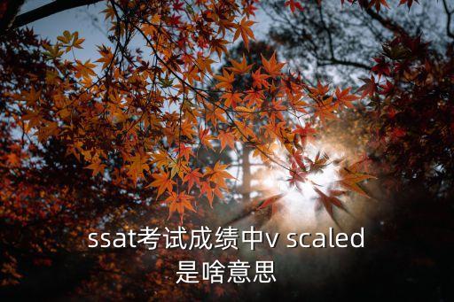scaled，ssat考試成績中v scaled是啥意思