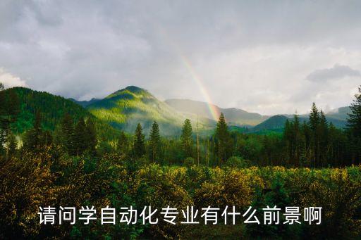 請問學自動化專業(yè)有什么前景啊