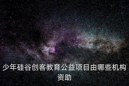 少年硅谷創(chuàng)客教育公益項目由哪些機構資助