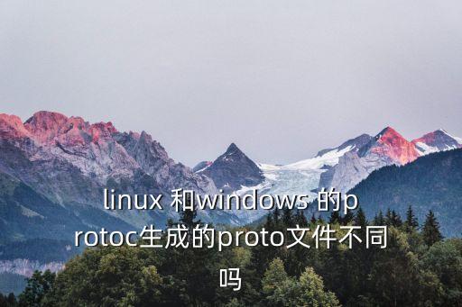 linux 和windows 的protoc生成的proto文件不同嗎