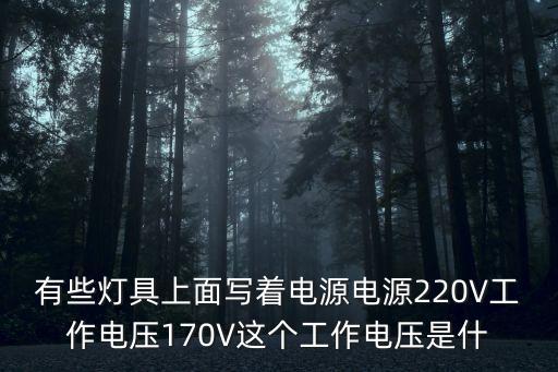 有些燈具上面寫著電源電源220V工作電壓170V這個工作電壓是什