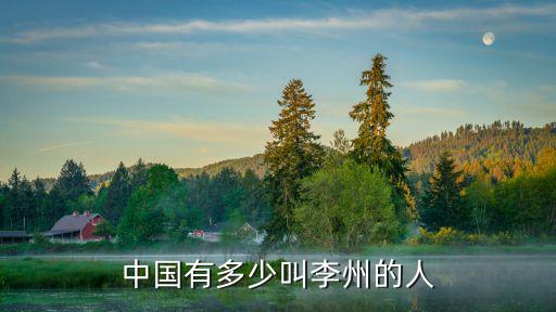 中國有多少叫李州的人