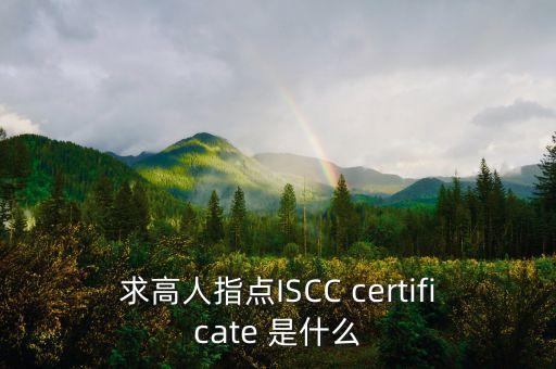 求高人指點(diǎn)ISCC certificate 是什么
