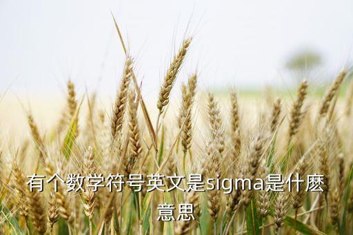有個數學符號英文是sigma是什麼意思