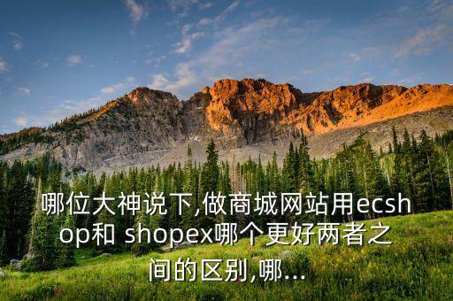 哪位大神說下,做商城網(wǎng)站用ecshop和 shopex哪個更好兩者之間的區(qū)別,哪...