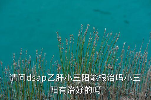 請(qǐng)問dsap乙肝小三陽能根治嗎小三陽有治好的嗎