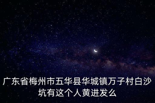 廣東省梅州市五華縣華城鎮(zhèn)萬(wàn)子村白沙坑有這個(gè)人黃進(jìn)發(fā)么