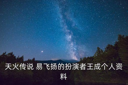易飛揚(yáng)，天火傳說(shuō) 易飛揚(yáng)的扮演者王成個(gè)人資料