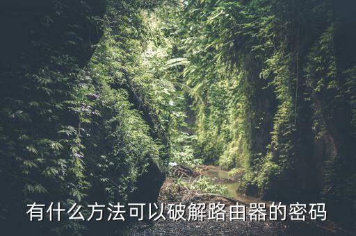 有什么方法可以破解路由器的密碼