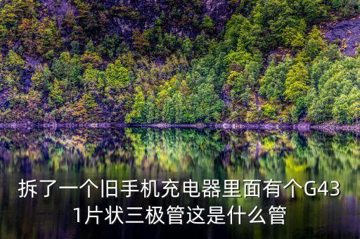 拆了一個舊手機充電器里面有個G431片狀三極管這是什么管
