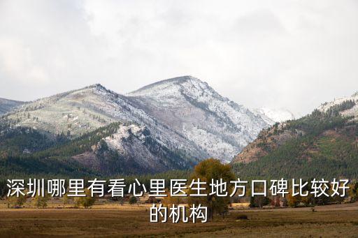 深圳哪里有看心里醫(yī)生地方口碑比較好的機(jī)構(gòu)