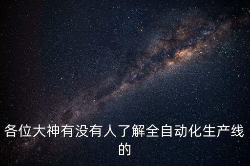 各位大神有沒有人了解全自動化生產(chǎn)線的