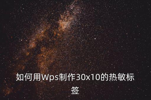 如何用Wps制作30x10的熱敏標(biāo)簽