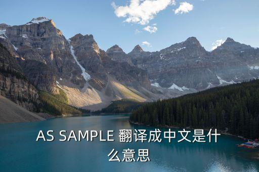 assump，AS SAMPLE 翻譯成中文是什么意思