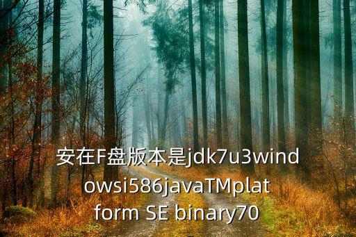 安在F盤版本是jdk7u3windowsi586javaTMplatform SE binary70
