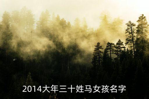 2014大年三十姓馬女孩名字