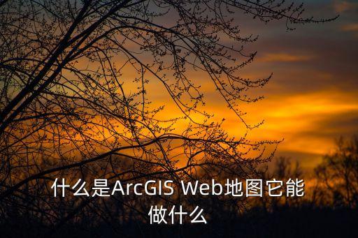 gis地圖，什么是ArcGIS Web地圖它能做什么