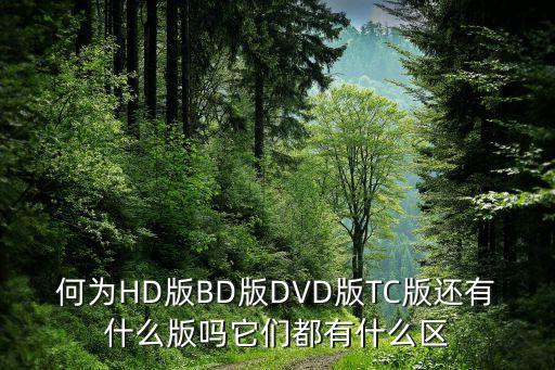 何為HD版BD版DVD版TC版還有什么版嗎它們都有什么區(qū)