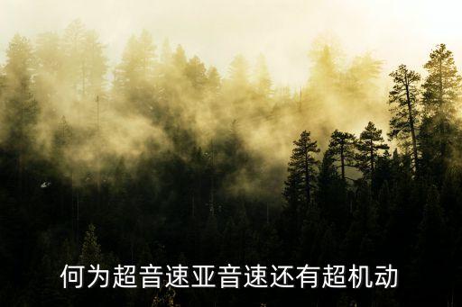 何為超音速亞音速還有超機動