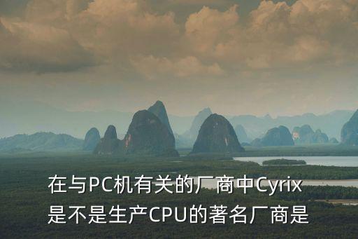 在與PC機(jī)有關(guān)的廠商中Cyrix 是不是生產(chǎn)CPU的著名廠商是