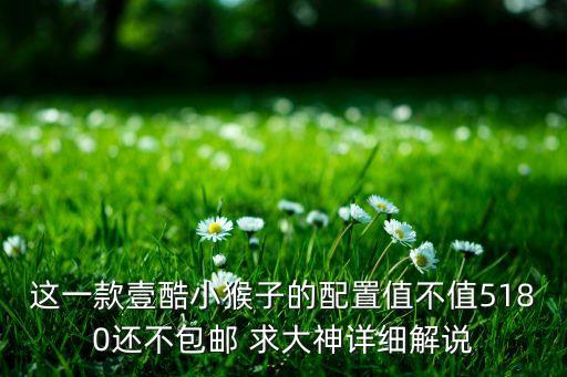 這一款壹酷小猴子的配置值不值5180還不包郵 求大神詳細解說