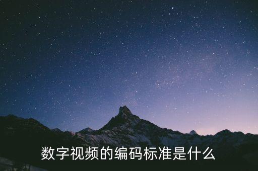 數(shù)字視頻的編碼標(biāo)準(zhǔn)是什么