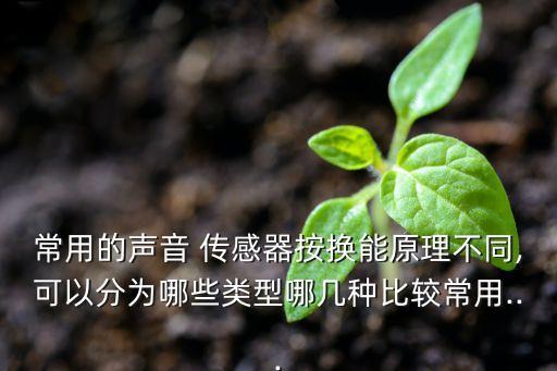 常用的聲音 傳感器按換能原理不同,可以分為哪些類型哪幾種比較常用...