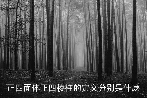 正四面體正四棱柱的定義分別是什麼
