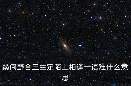 桑間野合三生定陌上相逢一語難什么意思