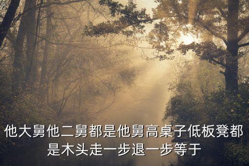 他大舅他二舅都是他舅高桌子低板凳都是木頭走一步退一步等于