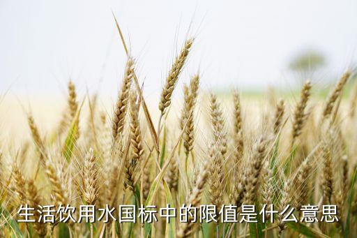 生活飲用水國標(biāo)中的限值是什么意思