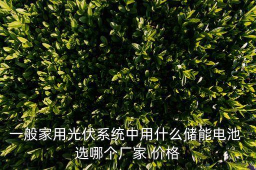 一般家用光伏系統(tǒng)中用什么儲能電池 選哪個(gè)廠家 價(jià)格