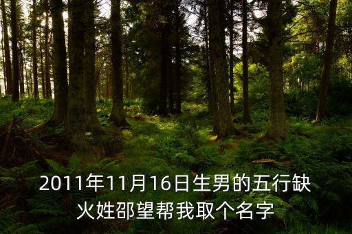 2011年11月16日生男的五行缺火姓邵望幫我取個名字