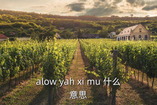 alow，alow是什么意思