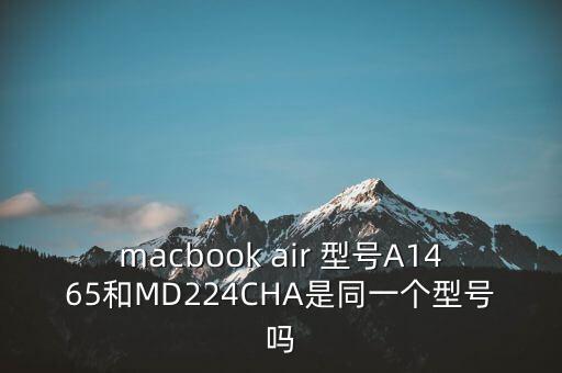 macbook air 型號A1465和MD224CHA是同一個型號嗎