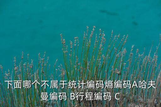 下面哪個不屬于統計編碼熵編碼A哈夫曼編碼 B行程編碼 C