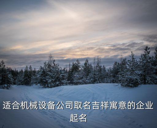 適合機械設備公司取名吉祥寓意的企業(yè)起名