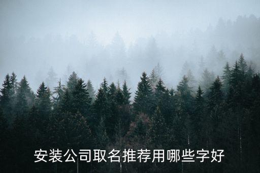 自動化設(shè)備安裝公司起名,安裝公司名字大全