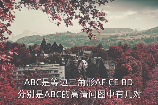 ABC是等邊三角形AF CE BD 分別是ABC的高請問圖中有幾對