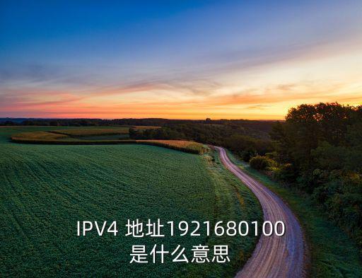 IPV4 地址1921680100是什么意思