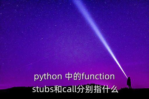 python 中的function stubs和call分別指什么