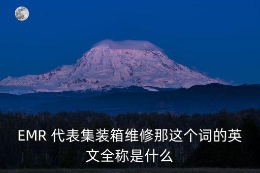 EMR 代表集裝箱維修那這個(gè)詞的英文全稱是什么