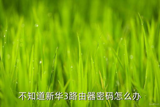 不知道新華3路由器密碼怎么辦