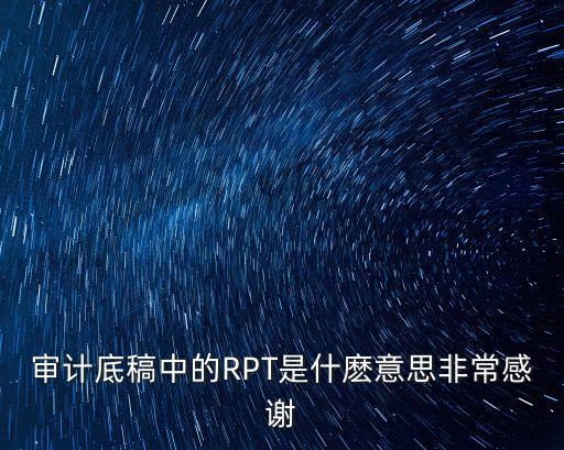 審計(jì)底稿中的RPT是什麼意思非常感謝