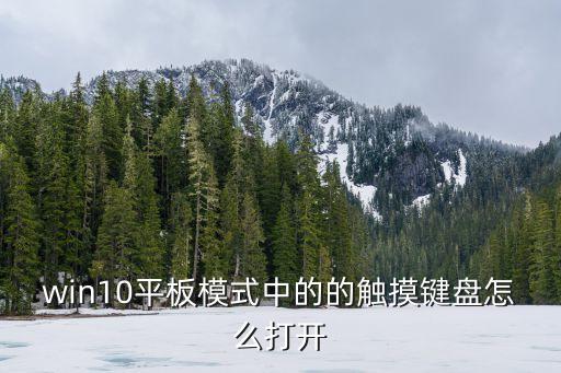 win10平板模式中的的觸摸鍵盤怎么打開