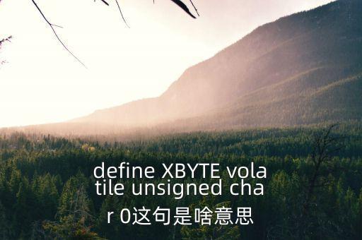 define XBYTE volatile unsigned char 0這句是啥意思