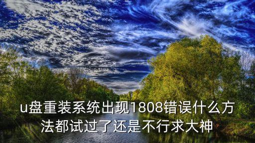 u盤重裝系統(tǒng)出現(xiàn)1808錯誤什么方法都試過了還是不行求大神