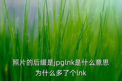 圖片擴(kuò)展名，照片的后綴是jpglnk是什么意思為什么多了個(gè)lnk