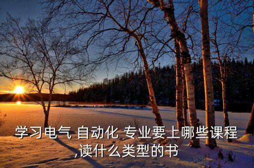 學(xué)習(xí)電氣 自動(dòng)化 專業(yè)要上哪些課程,讀什么類型的書